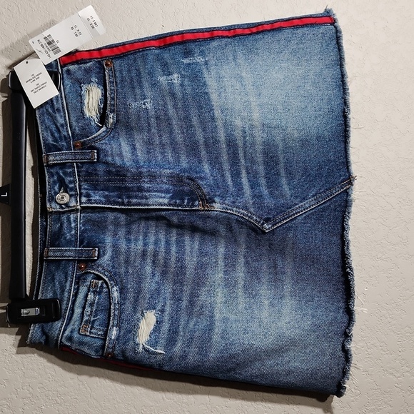 Abercrombie & Fitch Skirt Womens size 0 Vintage Zoe denim jean distressed NEW - Picture 1 of 6